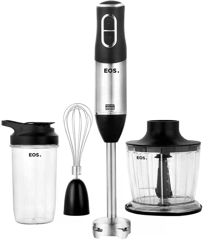 Mixer 3 Em 1 Eos Emx02 2 Velocidades 600w Inox com Preto 110v
