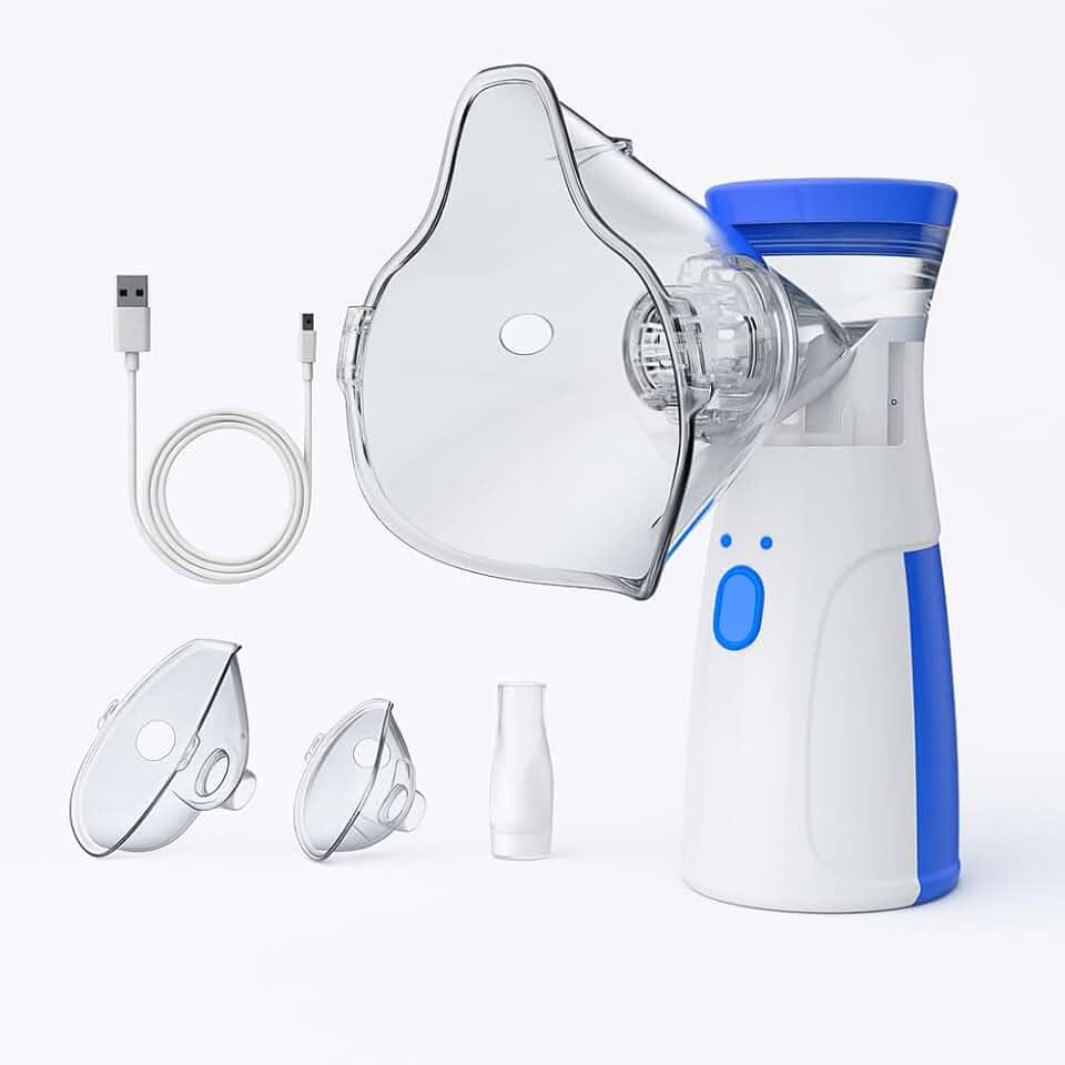 Nebulizador Inalador Ultrassônico Portátil Sem Fio Recarregável USB – Silencioso, Compacto, Ideal para Crianças, Adultos e Idosos – Alívio Respiratório Diário Premium