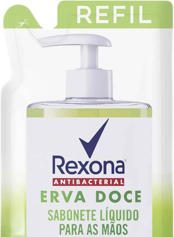 Rexona Sabonete Líquido Antibacterial Para As Mãos Erva-Doce Sachê 500Ml
