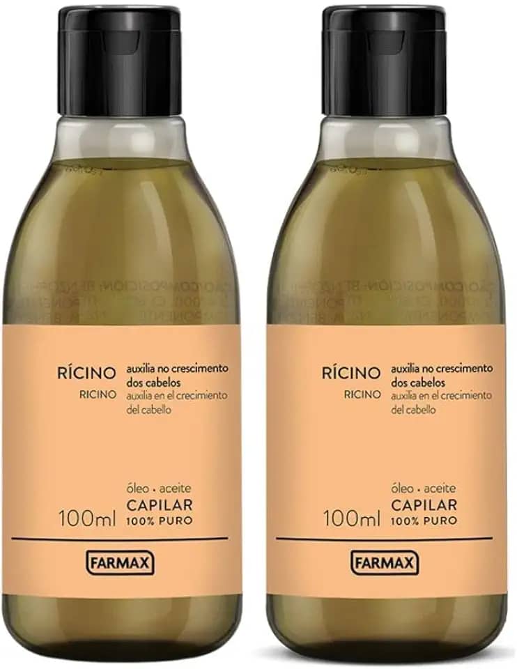 Óleo Capilar de Rícino 100% Puro 100ml Farmax • 2 unidades
