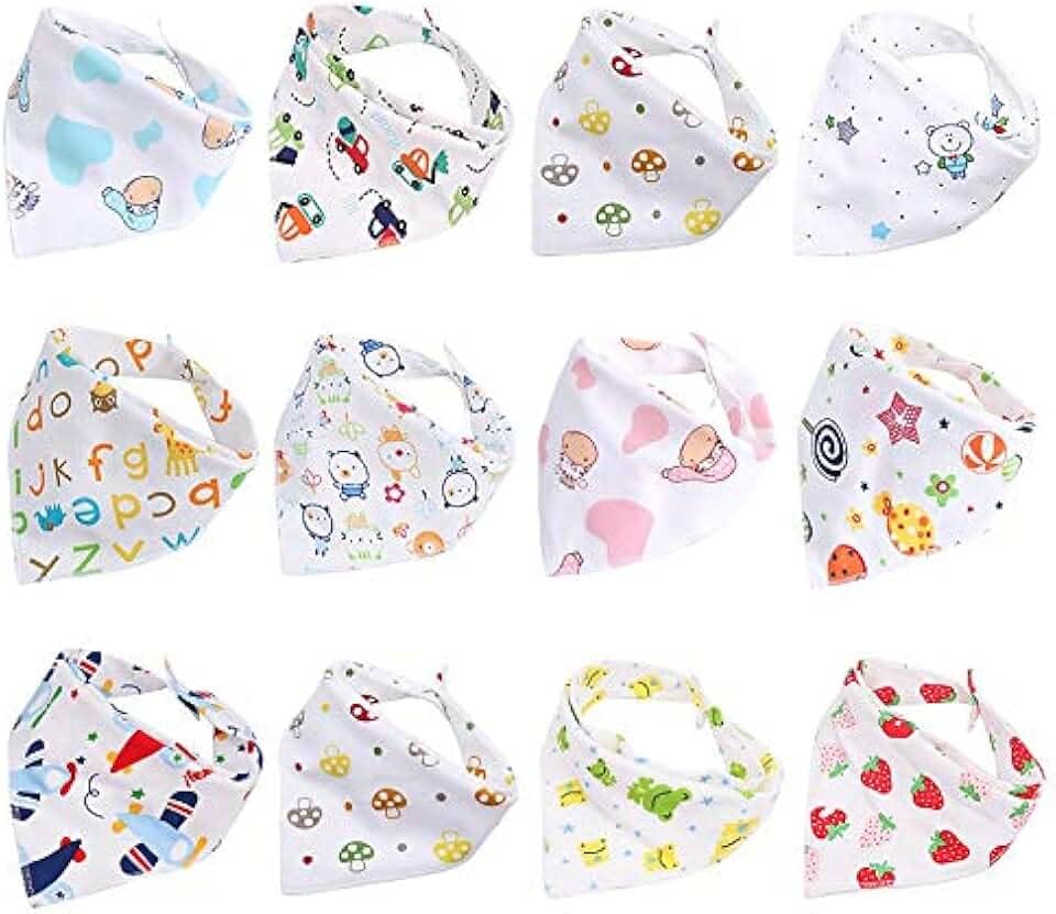10 Pcs Babador Bandana Menino Menina Com 2 Botões
