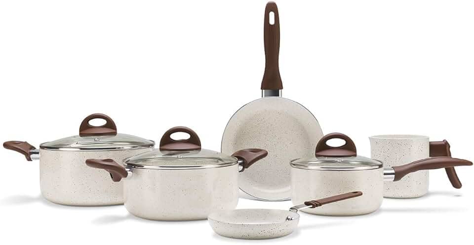 Brinox - Jogo de Panelas Antiaderente Ceramic Life 6 Peças Smart Plus - Vanilla