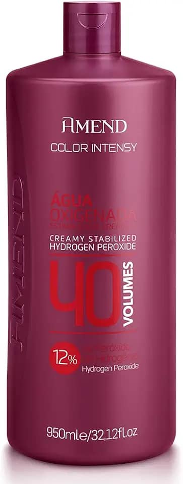 Água Oxigenada Cremosa Amend Color Intensy, Descolore E Auxilia No Tingimento Dos Cabelos, Uso Profissional, Promover A Oxidação Nos Processos De Coloração Ou Descoloração (40 volumes, 950ml)