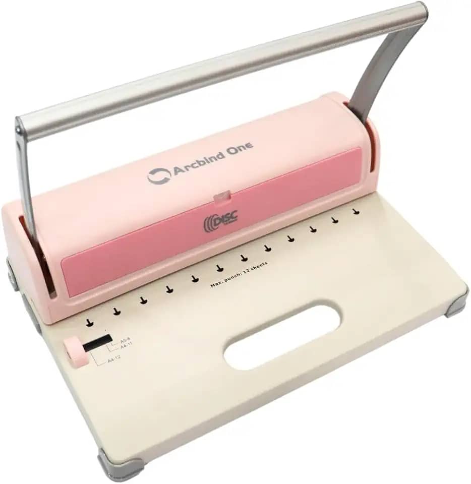 Encadernadora Furo Cogumelo Para Discos Soft Rosa Marpax