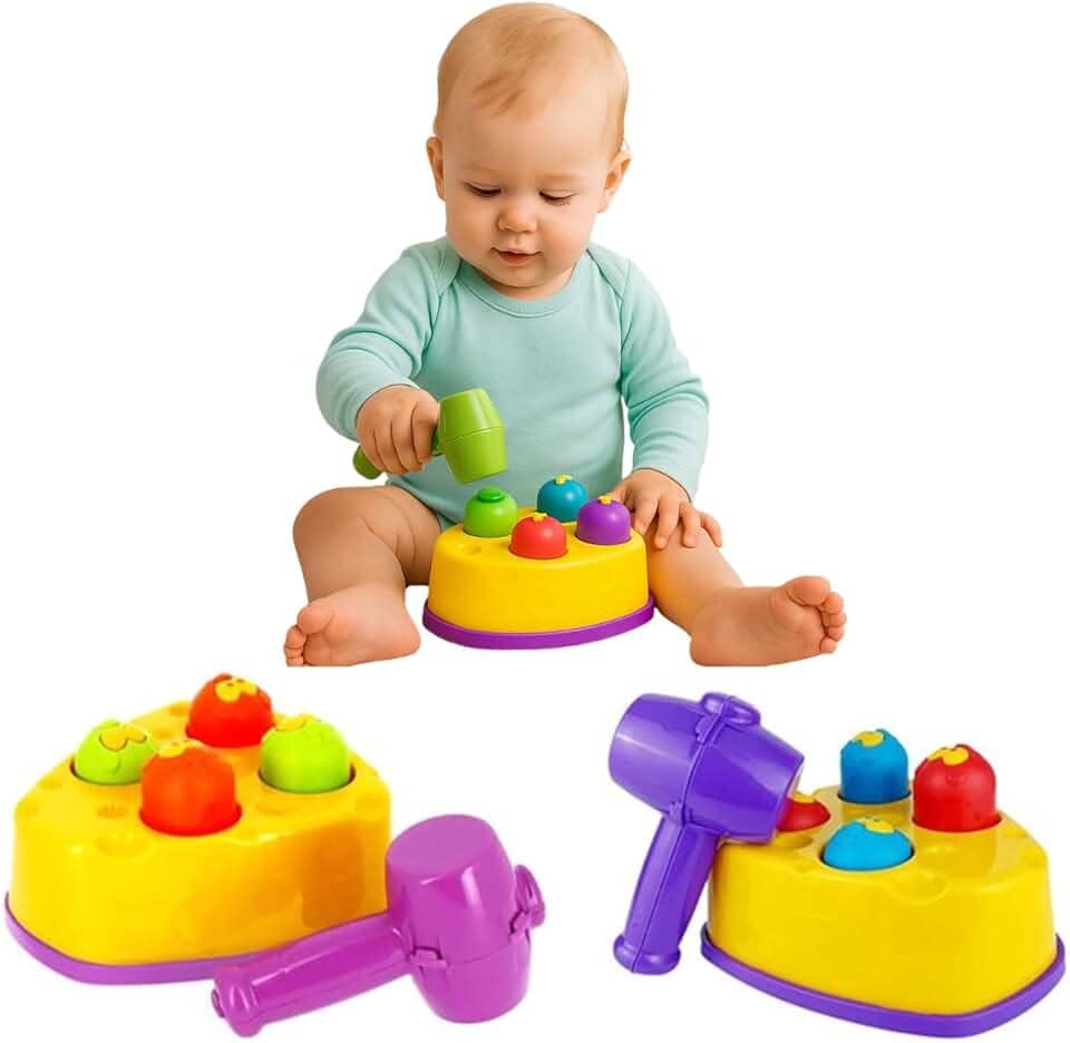 Brinquedo Educativo Para Bebe Ratta Tuff Bate Bate Martelinho Didatico Brinquedo Criança 1 ano de Idade