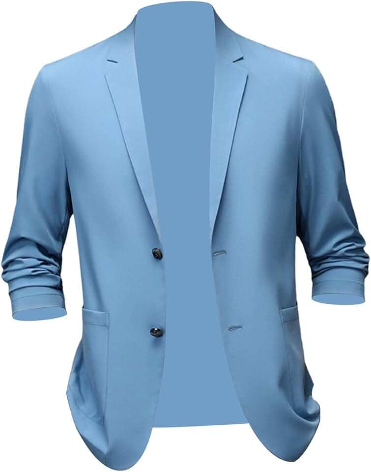 Conjunto de Blazer Masculino Moderno para Homens Ativos, Azul 3XL