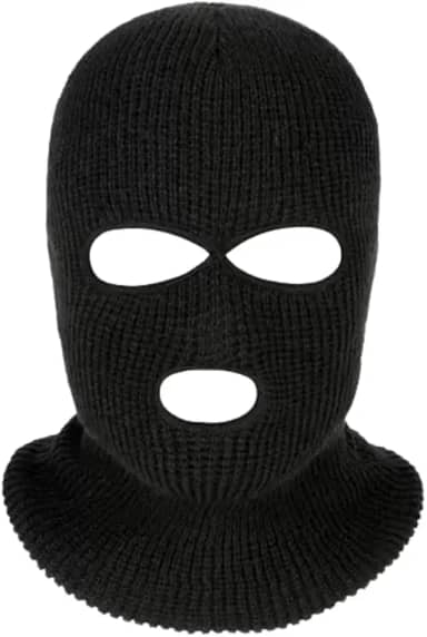 Capuz Ninja Balaclava Preta 3 Furos, para Motoqueiros, Ciclistas