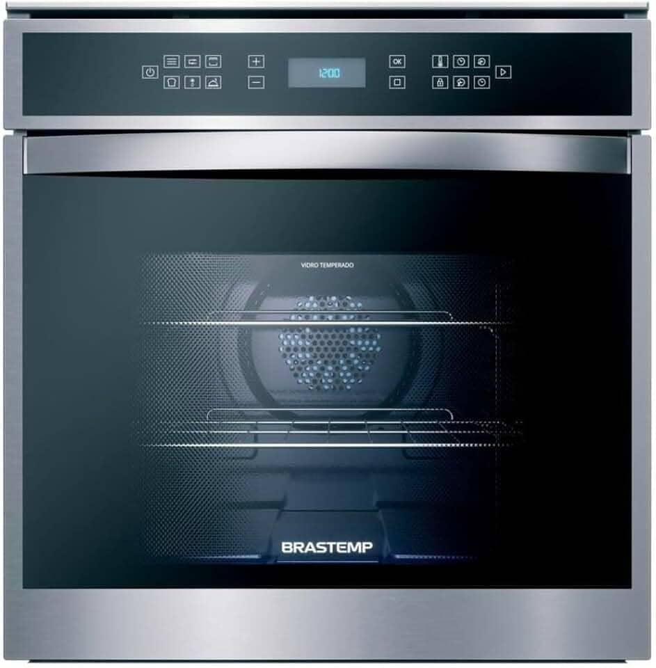 Forno de Embutir Elétrico Brastemp 84 Litros Cor Inox com Convecção e Termômetro Meat Control - BOT84AR 220V