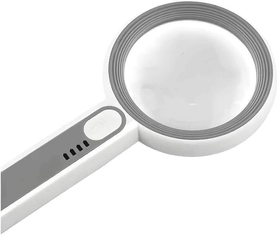 Lupa de Mão Aumento 12x com LED Profissional Portátil