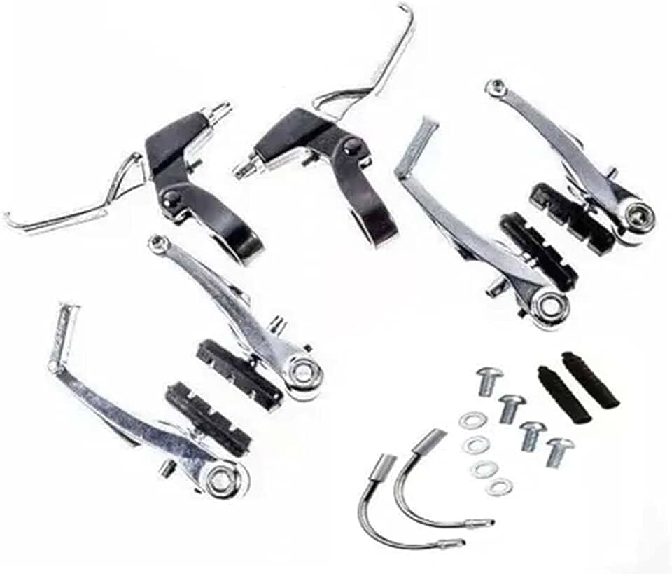 FREIO V-BRAKE COM MAÇANETA DE ALUMINIO PRATA P/BICICLETA