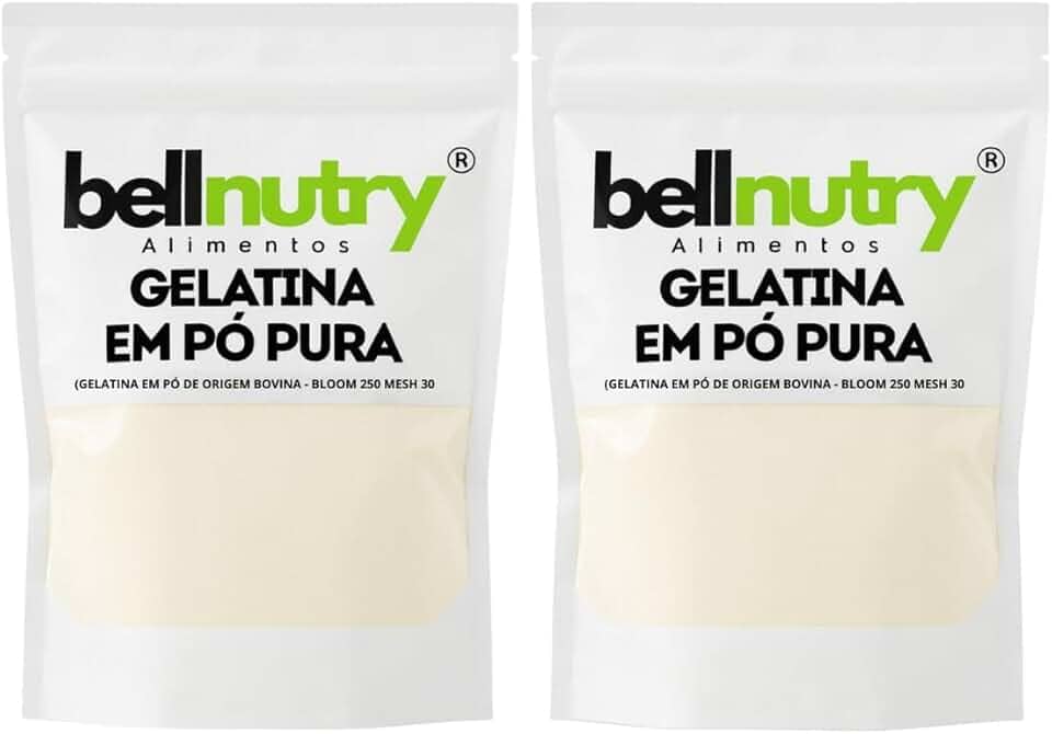 Gelatina Pura Natural Sem Sabor E Incolor 2kg Rica Em Proteina - Bellnutry Alimentos