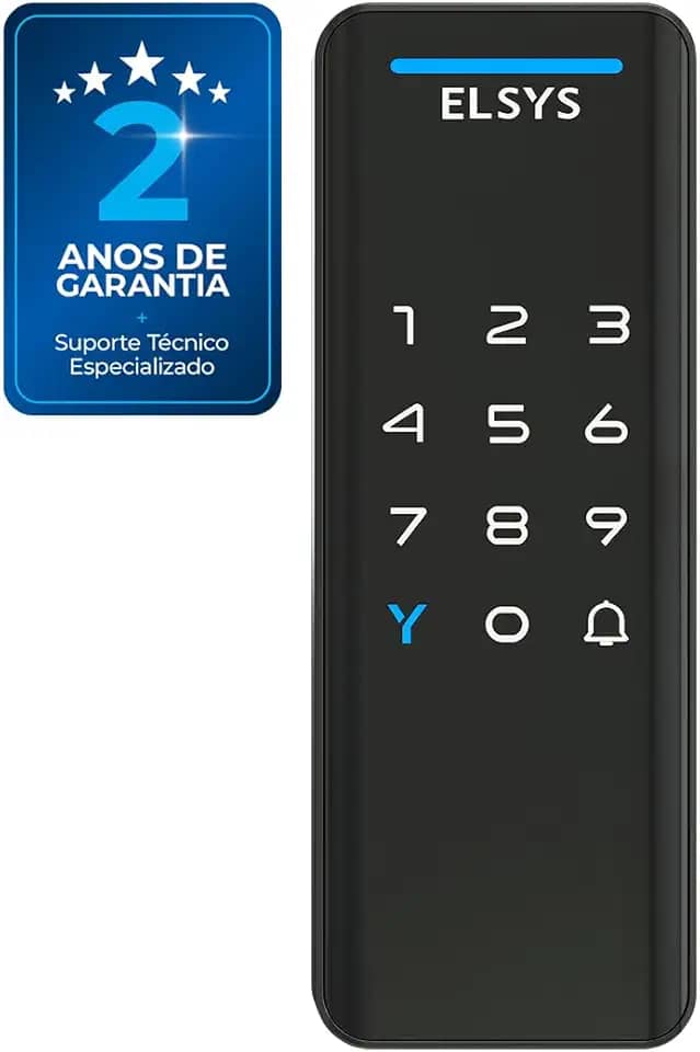 Fechadura Digital de Sobrepor, Abertura por senha ou tag, Pop, Preta, DS1100V, Elsys