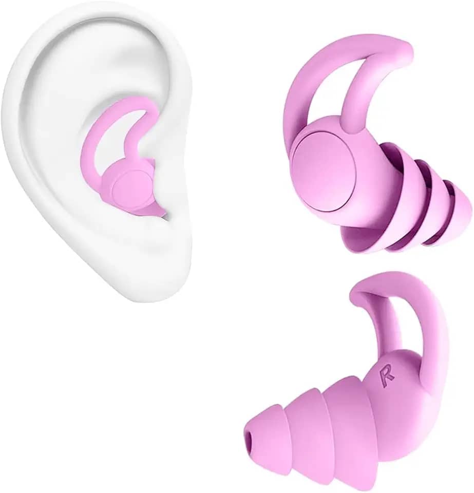 Protetor Auricular de Silicone, Tampão de Ouvido Reutilizável para Dormir e Natação, Antiruído (Rosa, Tamanho único)