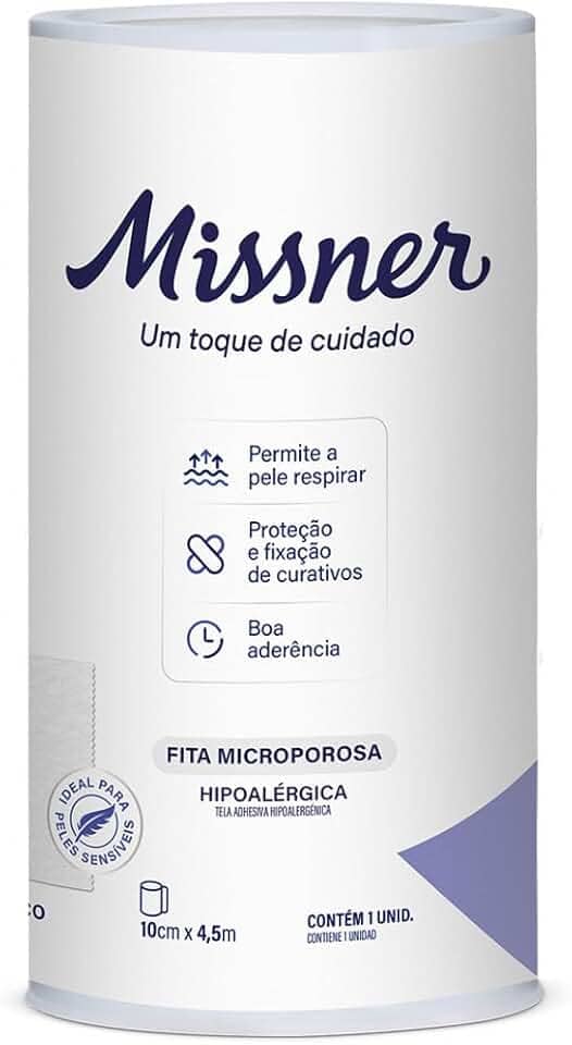 Missner Fita Microporosa Hipoalérgica Branca 100 Mm X 4.5 Mt