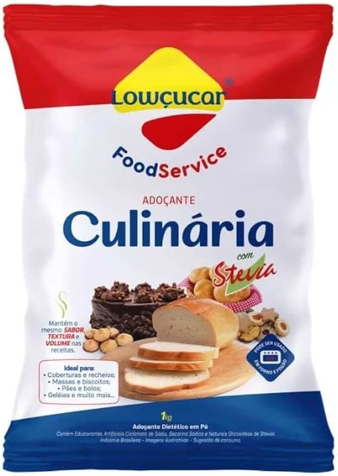 Adoçante Lowçucar Em Pó 1kg – Substituto do Açúcar para Receitas Diet e Light, Com Stevia, Sem Gosto Amargo