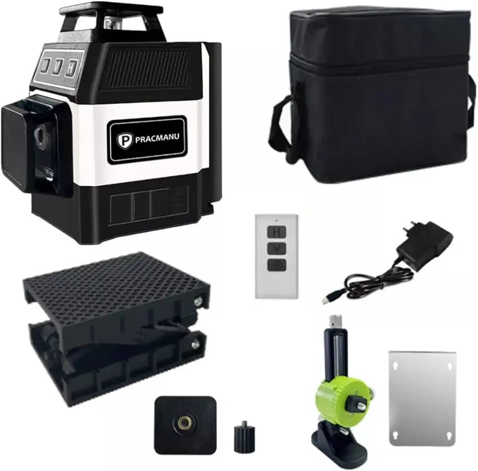 NIVEL A LASER 12 LINHAS VERDES COM CONTROLE SUPORTE COM IMÃ PROFISSIONAL