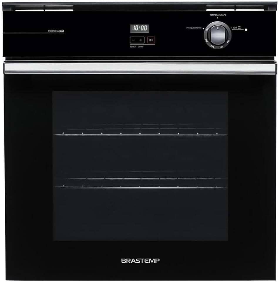 Forno de Embutir a Gás Brastemp 78 Litros Preto com Grill e Timer Touch - BOA84AE 220V