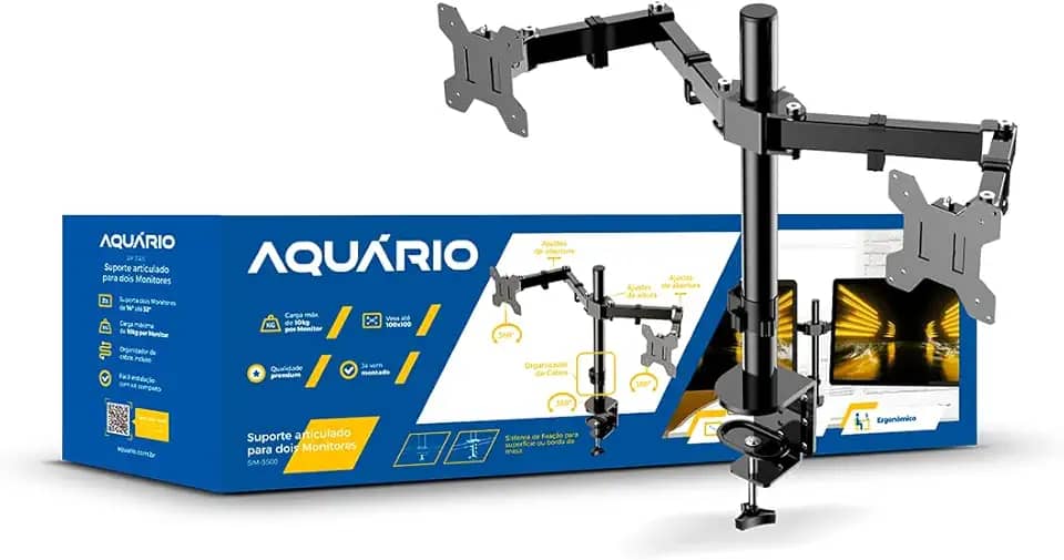 Suporte fixo para dois monitores