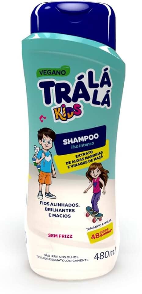Shampoo Liso Intenso Infantil 480ml Trá Lá Lá Kids