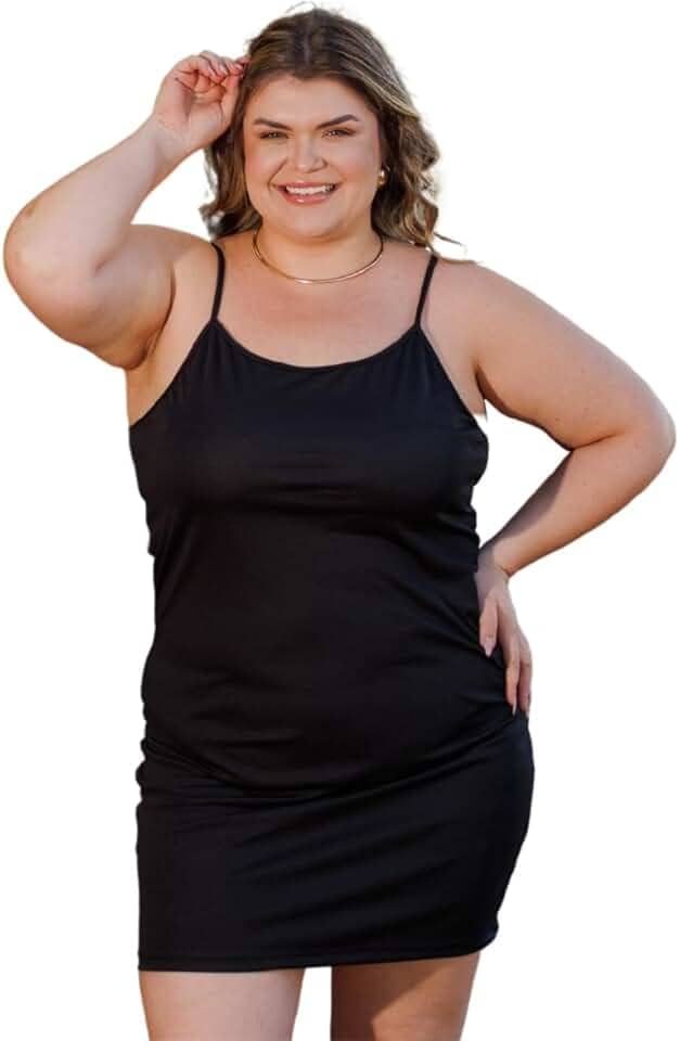 Camisola De Alcinha Fixa Feminina Plus Size Tecido Fino Leve Básica Fresquinha Para o Verão 3078.C1