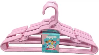 Kit 20 Unidades Cabides Infantis Reforçado Roupa Infantil Bebê Cor: Rosa