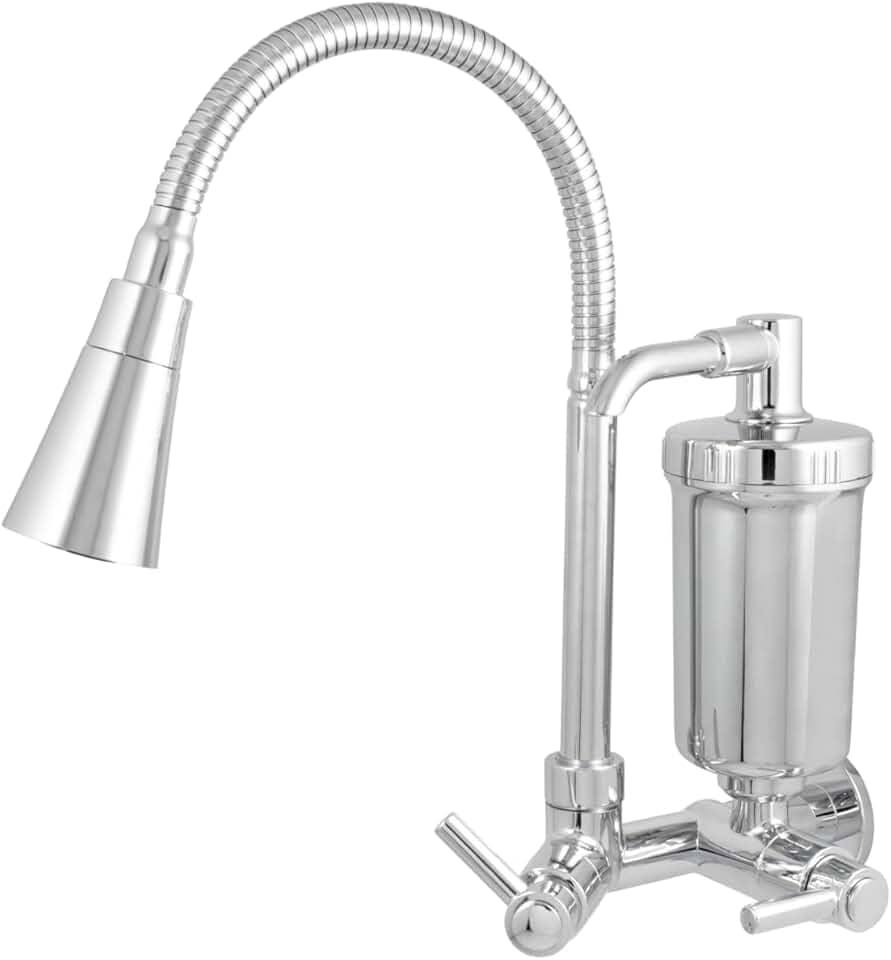 Torneira Cozinha Parede Com Filtro ABS Flexível Plus Gourmet Cromada Dupla Função Luxo