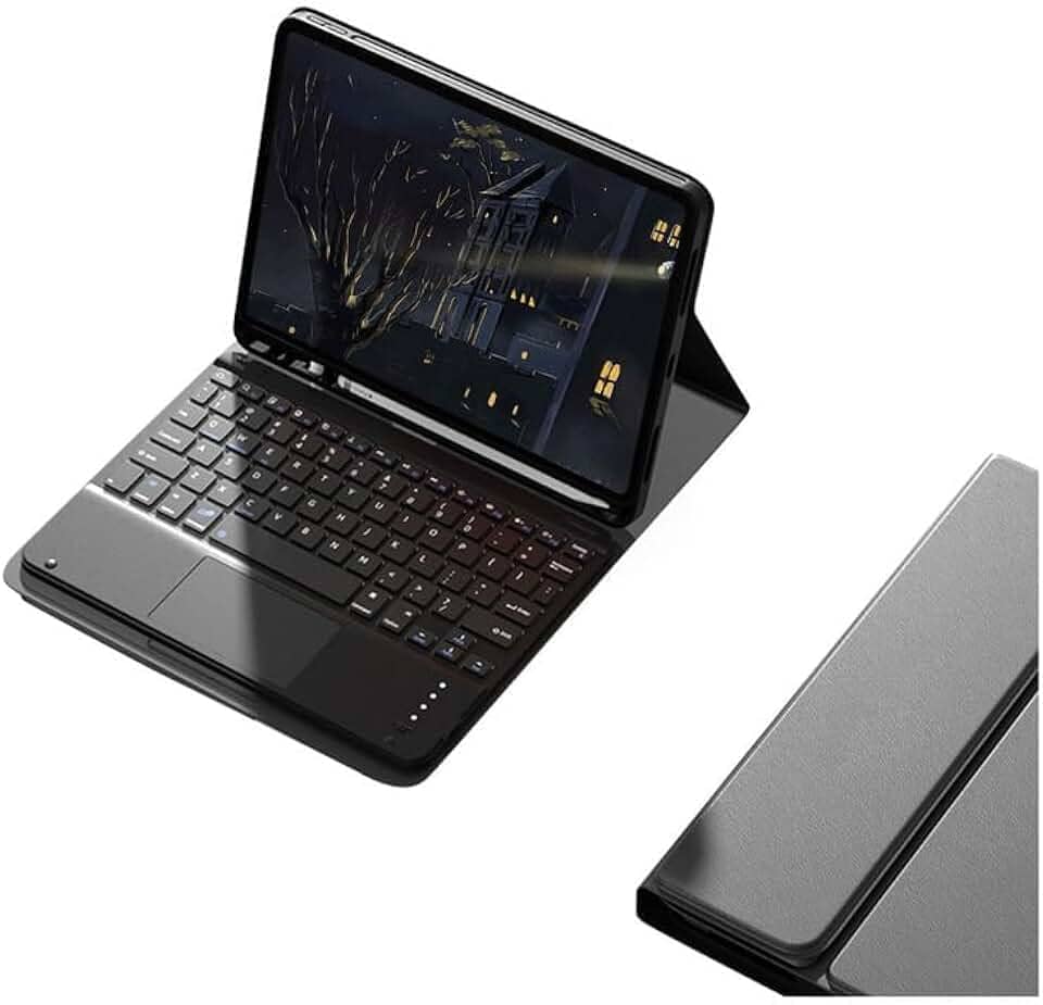 Capa Para Tablet Com Teclado Bluetooth Para iPad 5ª/6ª Geração,iPad Air1/Air2,iPad Pro 9.7 Polegadas (Preto, Teclado de toque)