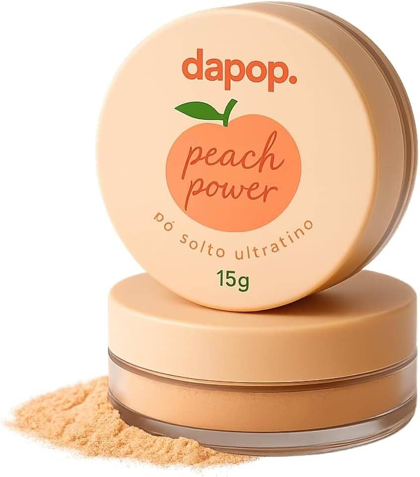 Pó Solto Ultrafino Peach Power, Pó Facial, Acabamento Natural e Mate, 15g, Pêssego - Maquiagem