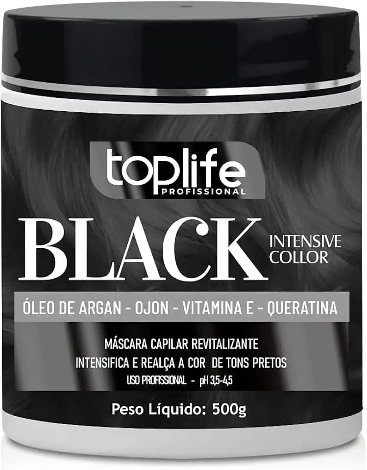 Máscara Matizadora Preta Black Toplife Profissional 500g