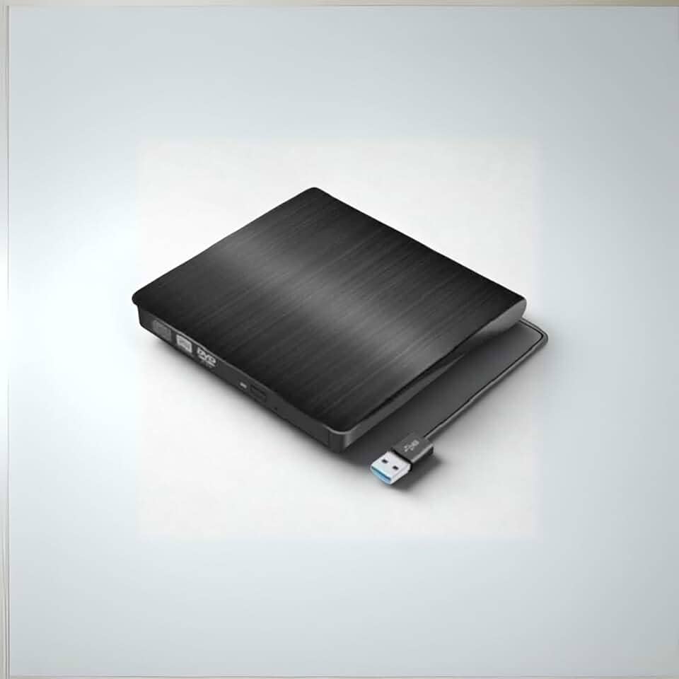 Gravador e Leitor de DVD Externo USB 3.0 – Portátil Slim para PC e Notebook, Preto | Alta Velocidade e Compatibilidade Universal