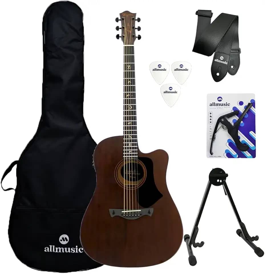 Kit Violão Folk Tagima Jr Afram Dark Mahogany Capa+Acessório