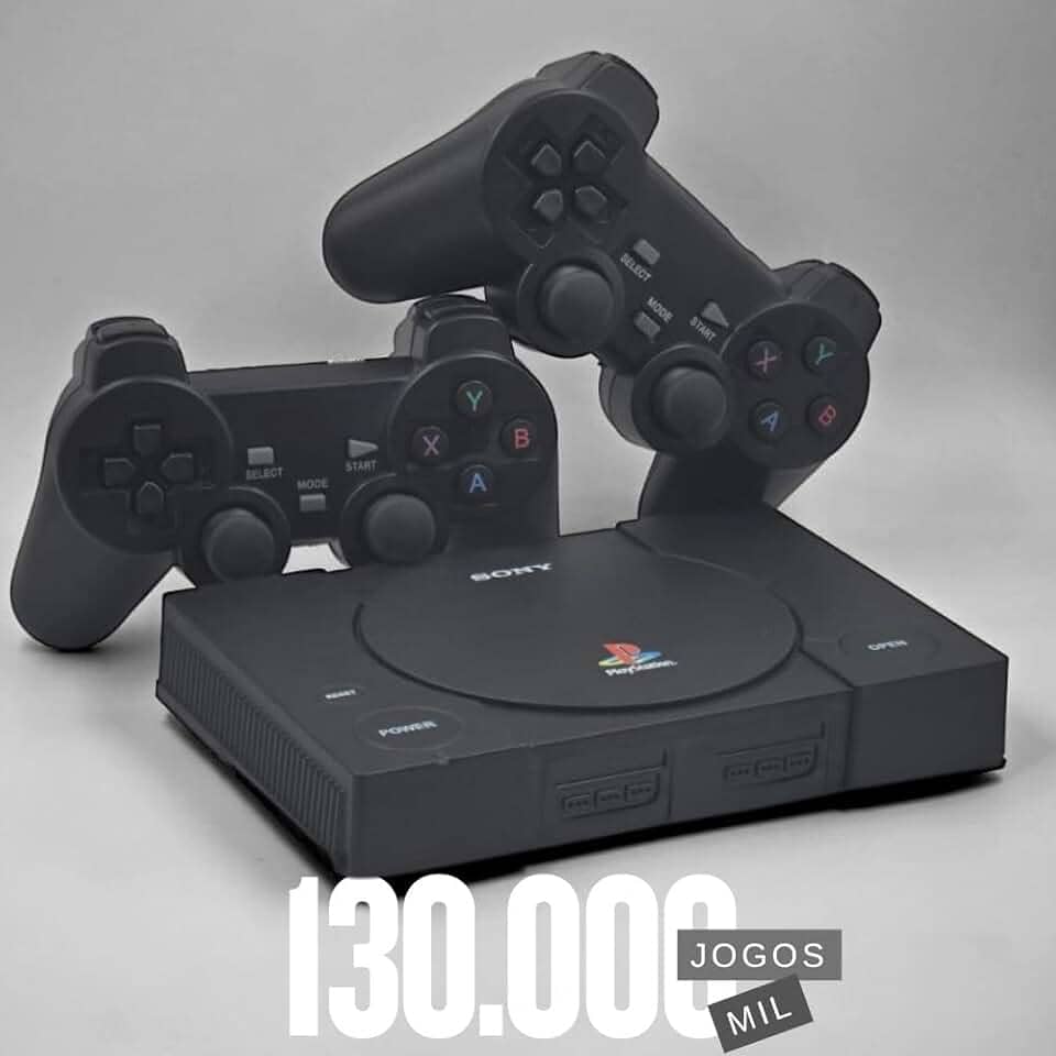 Console Retrô PSX com 130 mil jogos na memória + 2 Controles diversos Games e Jogos com 700 Jogos PS1 - Black (Black)