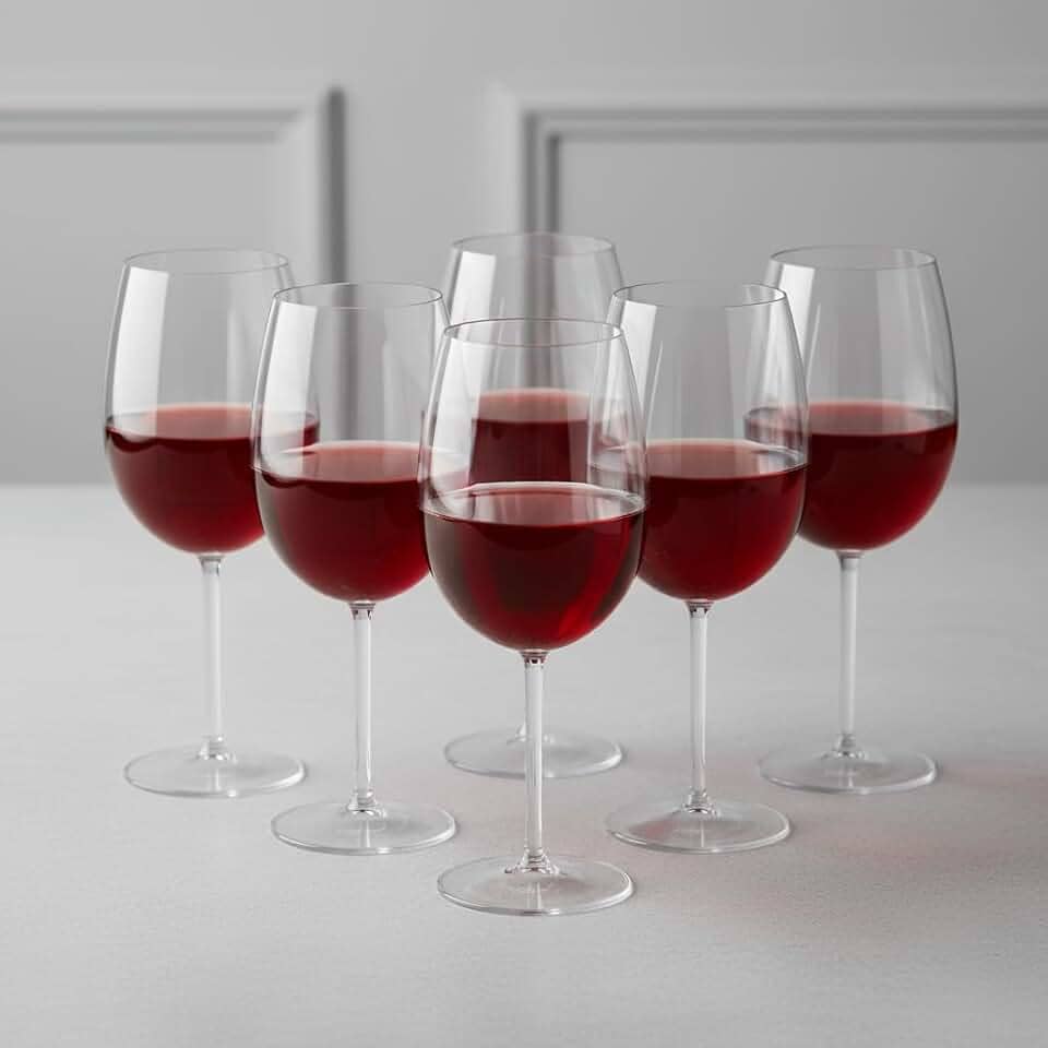 Jogo De Taça Vinho 600ml 12pçs Taça Vinho Acrílico Premium Elegante Durável (Transparente)