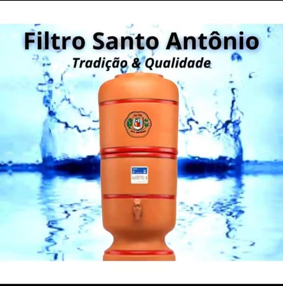 Filtro de Barro Santo Antônio 6L: Conjunto Completo (3+3) + Boia + Vela Tripla Ação