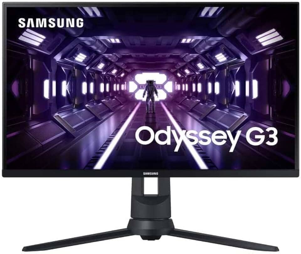 Monitor Gamer Samsung Odyssey 24", FHD, 144 Hz, 1ms, com ajuste de altura, HDMI, DP, VGA, Freesync, Preto, Série G3
