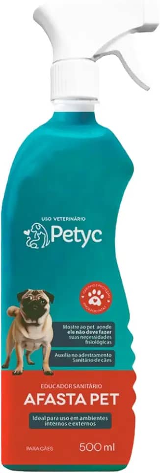Afasta Pet Cães e Gatos 500 ml PETYC Repelente Adestrador Spray Produto Petshop Super Eficaz