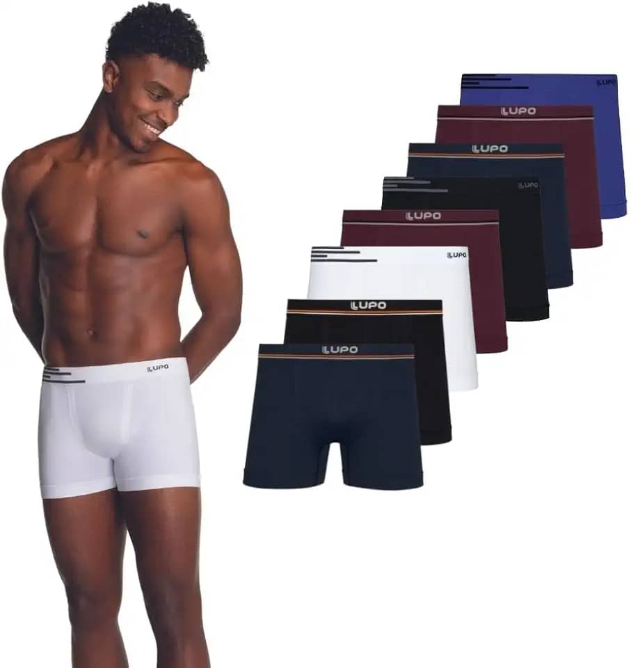 Kit 8 Cuecas Boxer Microfibra Sem Costura Adulto Masculino