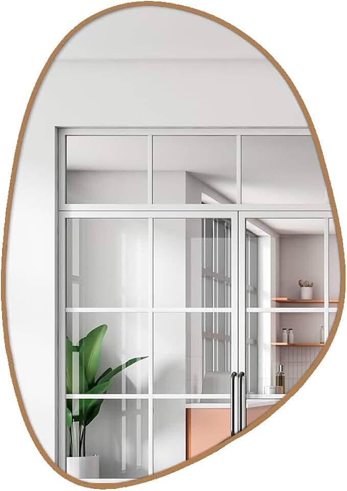 Espelho Decorativo modelo Orgânico de 60x40 com Suporte para Parede (Caramelo)
