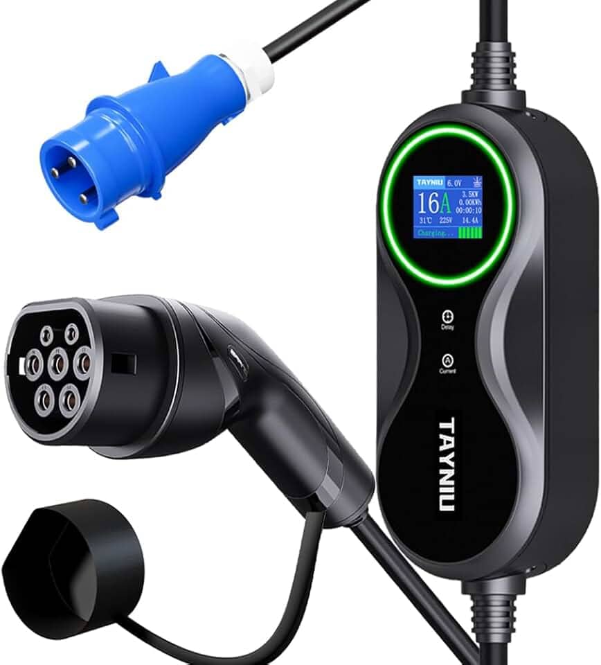 Infinity Carregador para Carro Elétrico Portátil 7KW 8-32A Cabo de 5M Tipo 2 Carros Elétricos e Híbridos,Uso interno/externo Com BYD Volvo Nissan, Envio de São Paulo, Brasil