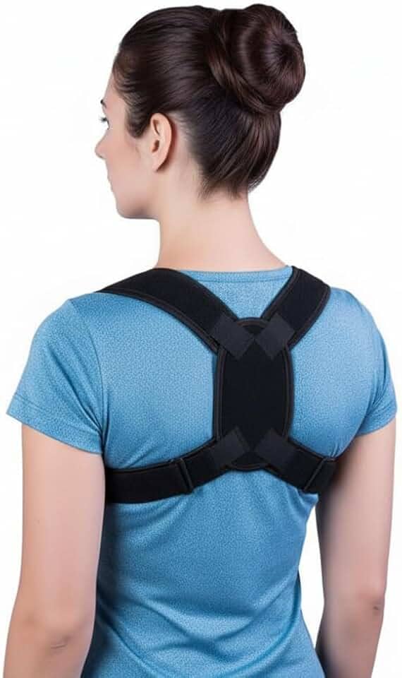 Corretor Postural Unissex, Suporte Ajustável para Alinhamento de Ombro e Coluna