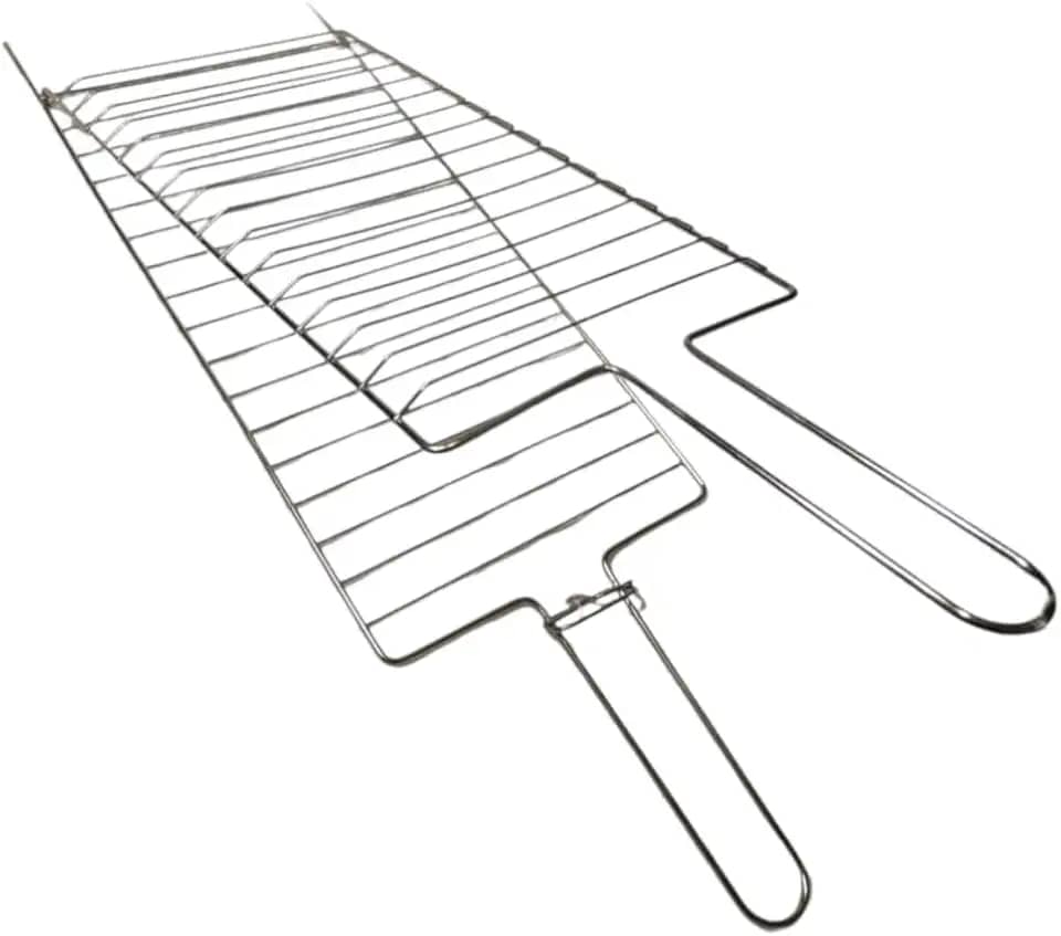 Grelha Dupla Abaulada para Churrasqueira Churrasco Peixes Frango Linguiça carnes