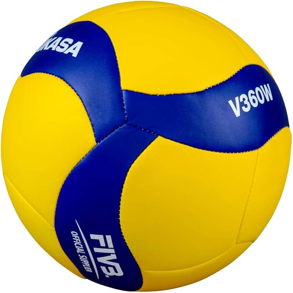 MIKASA V360W - Bola de Jogo de Vôlei Interno, Tamanho Oficial 8 Polegadas, Amarela