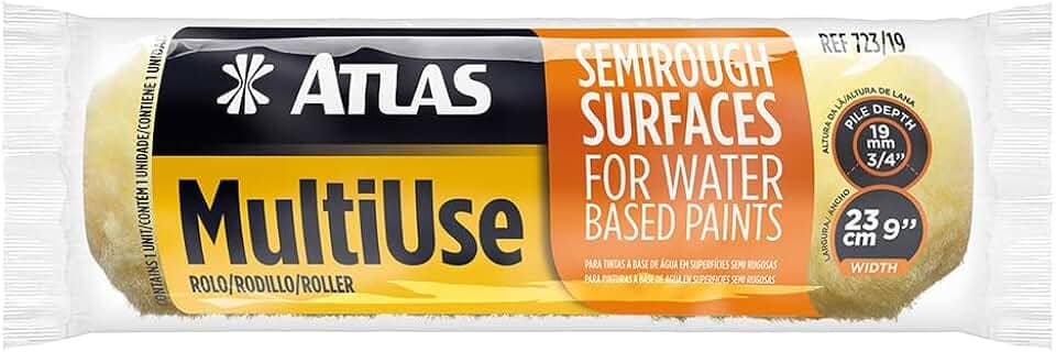 Atlas - Rolo de Pintura com Espuma de 23cm Durada à Quente para Textura Rústica e Chapisco