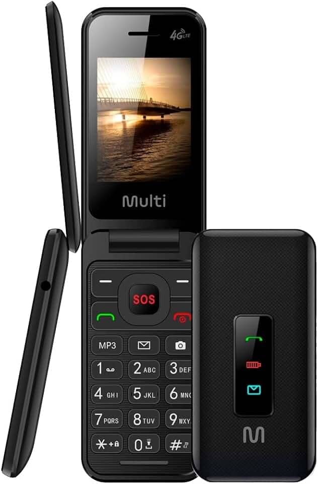 Celular Flip Vita 4G Dual Chip MP3 Preto Multi - P9227