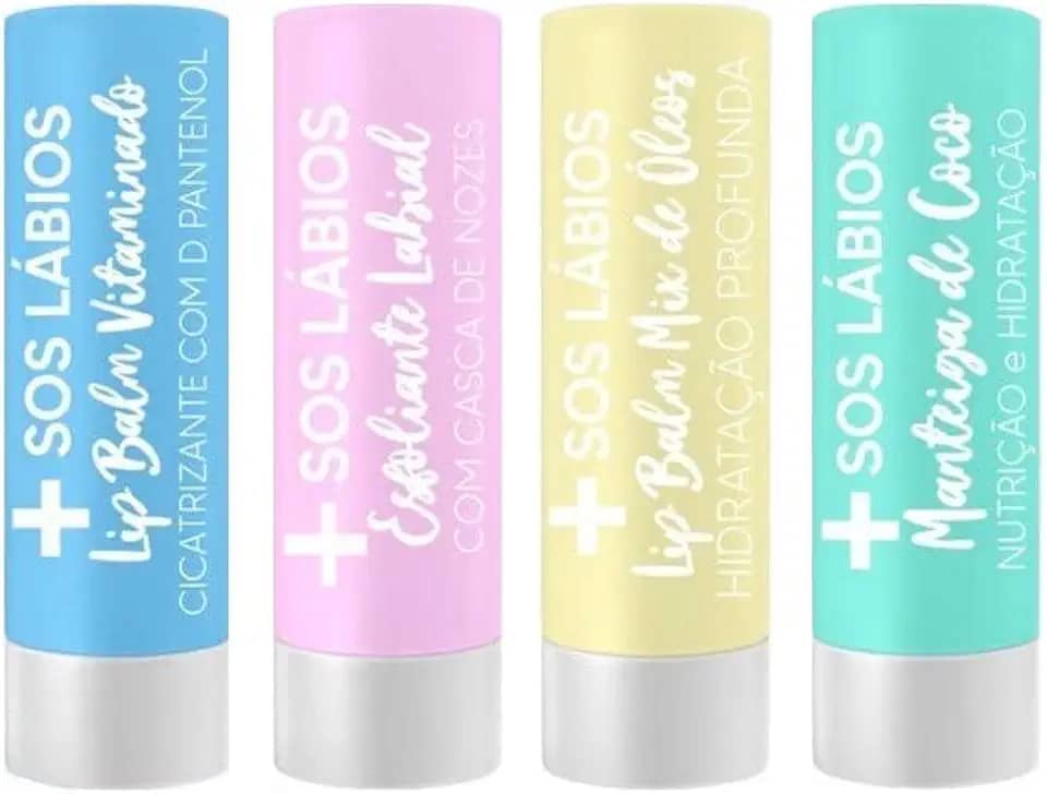 Kit 4 Unidades - Tratamento Intensivo Sos Labios - Recupera E Protege Seus Labios Top Beauty