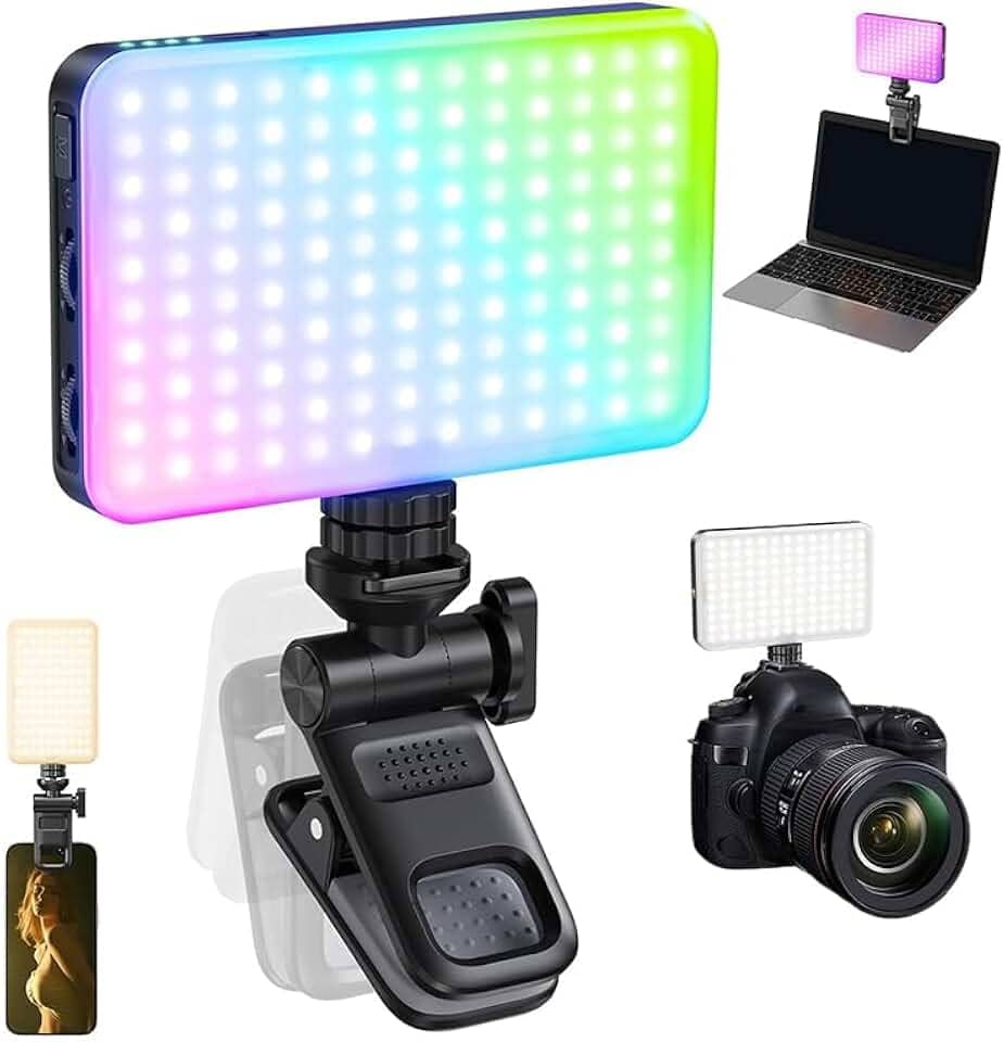 Luz De LED, Para Gravar Video Fotografia E Vídeo, Portátil, Bicolor, Com Suporte, Fixador Versátil (Retangular)