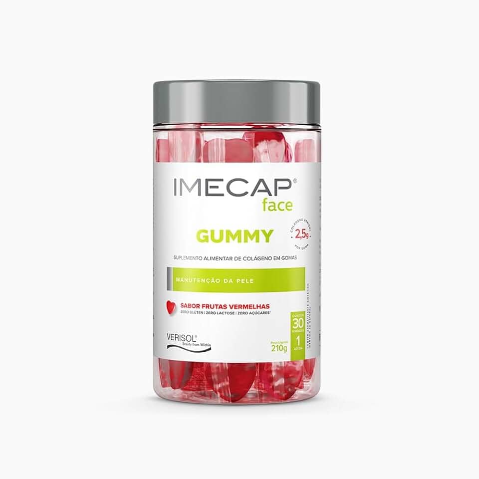 Imecap Face Gummy 30 Gomas - Colágeno Hidrolisado Verisol® em Gomas Sabor Frutas Vermelhas