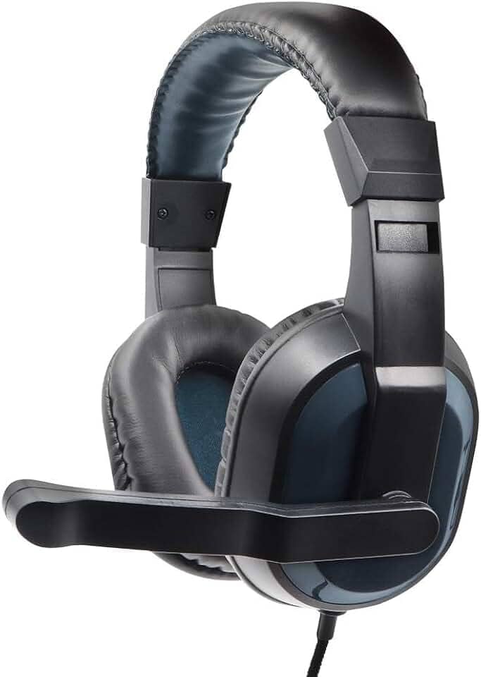 Geonav Fone de Ouvido com Microfone para Videochamadas & Reuniões Online, HSETSG, Preto