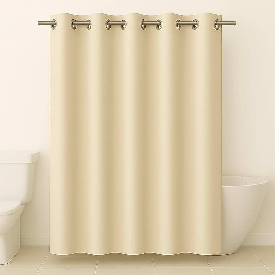 Cortina Para Box de Banheiro em PVC Impermeável e Antimofo - 1,38 x 2m BEGE