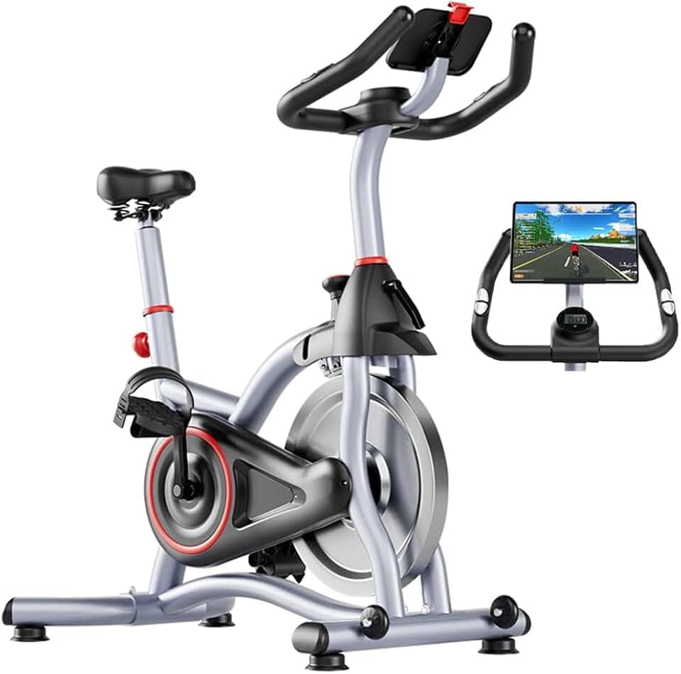 Bicicleta Ergométrica - Istema de Resistência Magnética Silencioso (<40dB), Relógio Eletrônico e Suporte para Tablet - Ideal para Casa e Academia (Carga até 150kg) - Ajustável